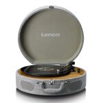 Lenco ls - 66gy - platine vinyle r�tro en bois avec haut - parleurs int�gr�s, bluetooth et cellule at3600l ...