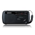 Lenco mcr - 113bk - radio d'urgence portable � manivelle, lampe de poche et banque d'alimentation en ...