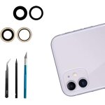 Lentille de rechange en verre pour appareil photo arri�re pour iphone 11, couvercle d'objectif d'appareil ...