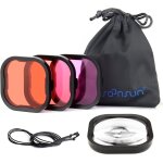 Letnerny - lot de 4 filtres de plonge pour gopro hero 13 12 11 10 9 8 noir botier etanche ¿ rouge, ...