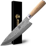 Letnerny - couteau de chef damas 20 cm - acier forg vg - 10 67 couches, tranchant certifi sgs, equilibre ...