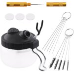 Letnerny - le kit de nettoyage pour arographe de 12 pices contient un pot de nettoyage en verre avec ...