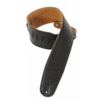 Levys leathers m4gf - blk sangle de guitare en cuir rembourr?e, noir