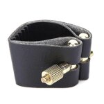 Ligature de saxophone noir pu cuir mtal durable instruments de musiquec66 tnor