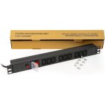 Lk10052 power strip, 9 female sockets iec c13, for 19 inch rack