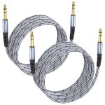 Loc - lot de 2 câbles d'instrument trs 1 / 4 4, 5 m, câble audio quart de pouce, ligne d'interconnexion ... Loc - lot de 2 câbles d'instrument trs 1 / 4 4, 5 m, câble audio quart de pouce, ligne d'interconnexion ...