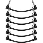 Loc - lot de 6 câbles de raccordement pour guitare de 15 cm / 6 pouces. noir. ts a angle droit de 1 / ... Loc - lot de 6 câbles de raccordement pour guitare de 15 cm / 6 pouces. noir. ts a angle droit de 1 / ...