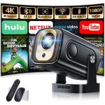 Loc - beamer 1080p mit wifi & bluetooth an oid projektor, mini beamer 4k mit 210 ehbarer stand, tragbarer ...