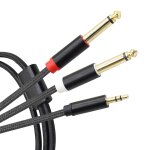 Loc - câble audio stéréo trs 3, 5mm vers double 6, 35mm jack mâle 1 / 8 vers 1 / 4 mâle pour amplificateurs, ... Loc - câble audio stéréo trs 3, 5mm vers double 6, 35mm jack mâle 1 / 8 vers 1 / 4 mâle pour amplificateurs, ...