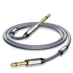 Loc - cble de guitare 2 m 1 / 4  ts - cble audio stro droit 6, 35mm vers jack 6, 35mm et anneau magntique ...
