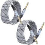 Loc - cble d'instrument de guitare 1 / 4  3 m 2 - pack, cble de guitare ts 1 / 4 , cble quart de pouce, ...