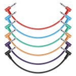 Loc - câbles patch guitare 30 cm pour pédales d'effet, noir, lot de 6 Loc - câbles patch guitare 30 cm pour pédales d'effet, noir, lot de 6
