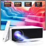 Loc - projecteur 4k full hd 1080p, 5g, wi - fi, bluetooth, 16, 000 lumens, mini projecteur home cinma, ...