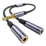 Loc - splitter audio jack double 3. 5mm mle vers 2 femelle 4 ples, adaptateur casque ecouteur cble ...