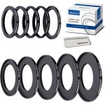 Lot de 10 bagues d'adaptation de filtre 55mm, compatible tous les objectifs de 55mm, accessoires pour ...