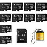 Lot de 10 cartes micro sd 32go u3 v30 a1 classe 10 vido 4k pour drones, dashcams et appareils android ...