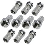 Lot de 10 fiches / connecteurs / raccords sat f ¿6. 5 mm mle -  visser - pour cble rg6u tv antenne ...