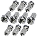 Lot de 10 fiches / connecteurs / raccords sat f mle -  visser - pour cble 3c2v tv antenne rcepteur ...