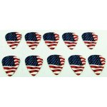 Lot de 10 mdiators 0, 60 mm drapeau amricain (guitare etats unis mediator usa plectrum picks punk rock ...