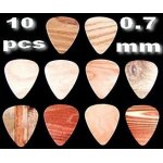 Lot de 10 mdiators 0, 70 mm cellulode imitation bois (guitare mediator plectrum picks punk rock electrique ...