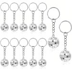 Lot de 12 boules a facettes, boule disco deco, boule a facette, boule a facettes, argent, a suspendre, ...