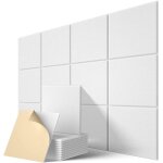 Lot de 12 panneaux acoustiques autocollants, rembourrage insonoris, 12x12x0, 4 pouces, panneau acoustique ...