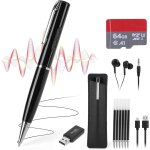 Lot de 12 stylos enregistreurs vocaux numriques portables avec rduction du bruit, enregistreur a activation ...