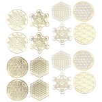 Lot de 16 autocollants dcoratifs en mtal, motif fleur de vie, pour la fte des enfants