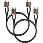 (lot de 2 / 0, 9m rca cble audio stro (2x rca mle vers / a 2x rca mle) 24k or plaqu pour le cinma ...