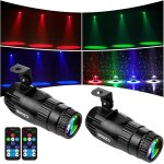 Lot de 2 15w projecteur boule a facette, rgbw 4 en 1 led pinspot projecteur avec télécommande et 3 modes ... Lot de 2 15w projecteur boule a facette, rgbw 4 en 1 led pinspot projecteur avec télécommande et 3 modes ...