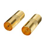 Lot de 2 adaptateurs d'antenne plaqu�s or - 1 prises f vers fiche d'antenne iec et 1 prises f vers prise ...