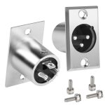 Lot de 2 adaptateurs de montage xlr rectangulaires 3 broches xlr mle vers pied soud pour microphone ...
