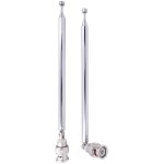 (lot de 2) antenne radio bnc avec adaptateur de connecteur jack m�le bnc t�lescopique en acier inoxydable ...