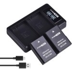 Lot de 2 batteries en - el14 en - el14a et chargeur led double pour nikon d3100, d3200, d3300, d3400, ...