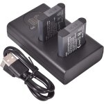 Lot de 2 batteries de rechange li - 90b + double chargeur usb avec cran lcd compatible avec li - 92b ...