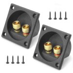 Lot de 2 borne de haut - parleur 2 voies stéréo borne à ressort carré connecteur coupelle acoustique ... Lot de 2 borne de haut - parleur 2 voies stéréo borne à ressort carré connecteur coupelle acoustique ...
