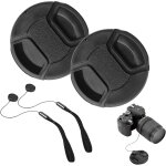 Lot de 2 bouchons d'objectif 55 mm, bouchon de remplacement pour appareil photo objectif, protecteur ...
