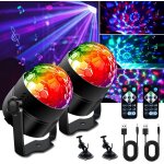 Lot de 2 boules disco contrôlées par la musique dj rgb effet de lumière led 3 w 5 v 3 modes 7 couleurs ... Lot de 2 boules disco contrôlées par la musique dj rgb effet de lumière led 3 w 5 v 3 modes 7 couleurs ...