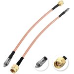 Lot de 2 cbles adaptateurs coaxiaux sma ts9 - 15 cm - droits ts9 - femelle vers sma mle ts9 femelle ...