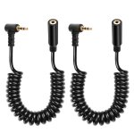 Lot de 2 c�bles audio 2, 5 mm trs 3 broches m�le vers m�le st�r�o auxiliaire spirale pour cam�scope, ...