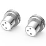 Lot de 2 capuchons de protection xlr plaqus rhodium pour femme - capuchons de protection xlr xl (rhodis, ...