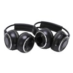Lot de 2 casques stro sans fil infrarouges doubles avec lecteur dvd et appui - tte pour voiture, noir ...