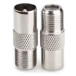 Lot de 2 connecteurs coaxiaux femelles vers m�le, connecteur � vis de type t / f vers adaptateur d'antenne ...