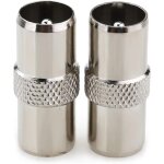 Lot de 2 connecteurs coaxiaux m�les vers m�les pour antenne rf - plaqu� nickel