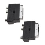 Lot de 2 connecteurs pritel mle vers 3 rca femelles avec interrupteur d'entre / sortie s - vido adaptateur ...
