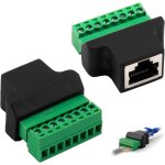 Lot de 2 connecteurs rj45 femelle vers 8 broches à vis connecteur rj45 pour câble ethernet cat 7 6 5 ... Lot de 2 connecteurs rj45 femelle vers 8 broches à vis connecteur rj45 pour câble ethernet cat 7 6 5 ...