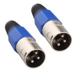 Lot de 2 connecteurs xlr 3 broches bornes mâle connecteur câble audio bleu / noir / argenté avec soulagement ... Lot de 2 connecteurs xlr 3 broches bornes mâle connecteur câble audio bleu / noir / argenté avec soulagement ...