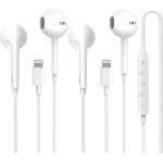 Lot de 2 couteurs intra - auriculaires avec cble, certifis mfi, compatibles avec iphone 7 / 8 / x ...