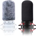 Lot de 2 filtres anti - pop pour microphone compatible avec hyperx quadcast - housse en mousse avec manchon ...