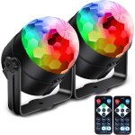 Lot de 2 lampes disco avec c�ble d'alimentation usb de 4 m, rotation a 360, lumi�re boule disco activ�e ...